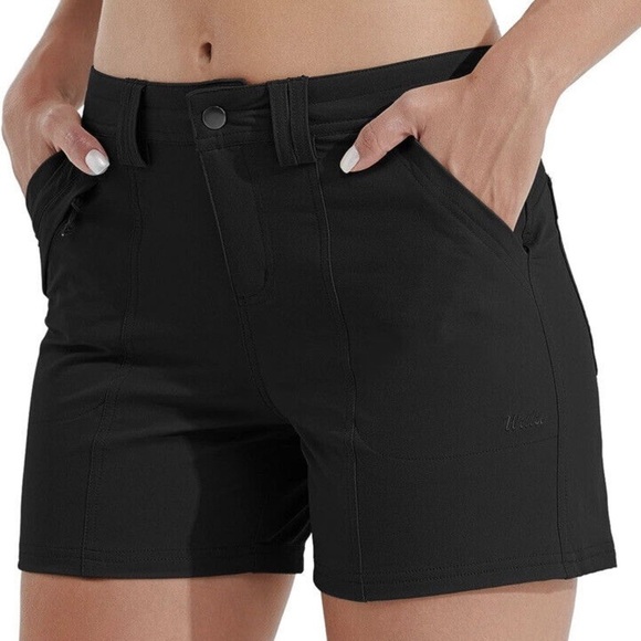 Willit Pants - Willit Women's Size10 Black Quick-Dry Casual Golf Hiking Walking Everyday Shorts
